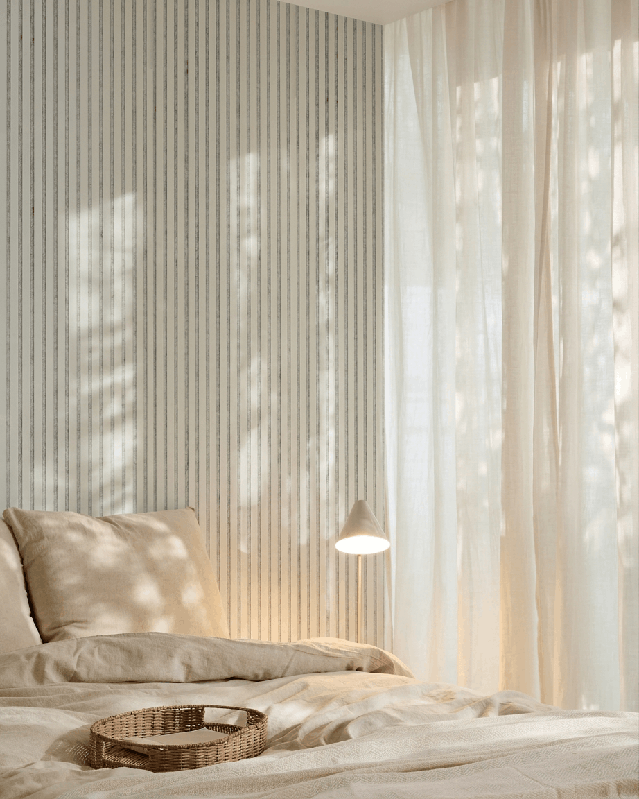 Akupanel | Acoustic Panel / Colored, Snow, Grey Felt, 240 x 60 cm